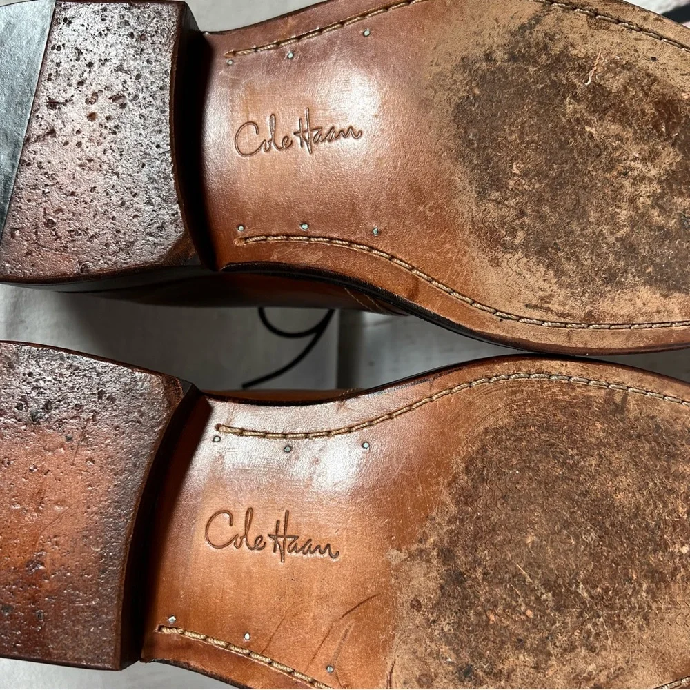Cole Haan Brown Oxford Lace Up Leather Dress Shoes Size 9 US GUC